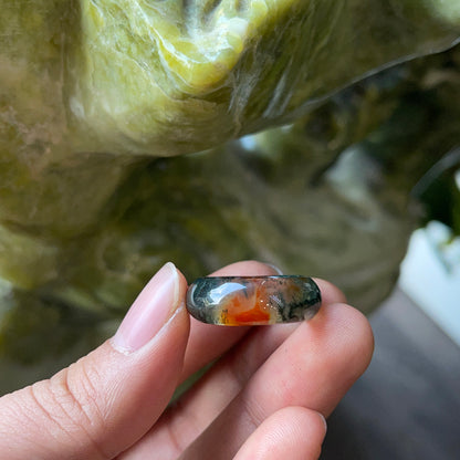 Natural Moss Agate Ring Size 1.7
