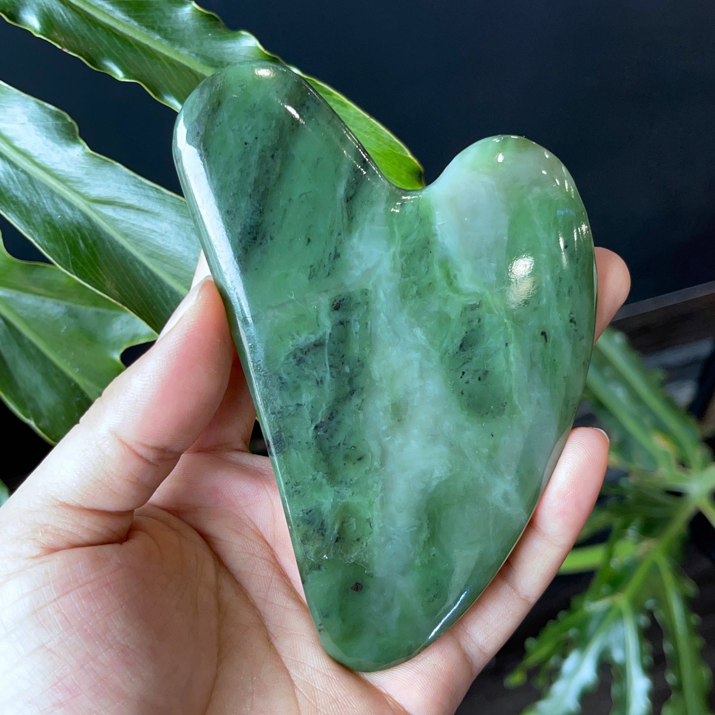 Natural Nephrite Jade Guasha Facial Massage