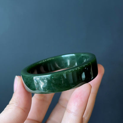 Natural Nephrite Jade Bangle Square Style Size 52 mm