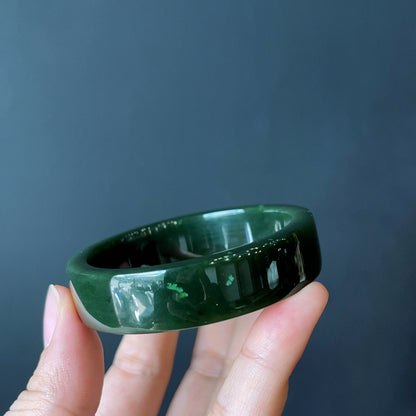 Natural Nephrite Jade Bangle Square Style Size 52 mm