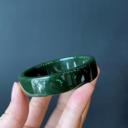 Natural Nephrite Jade Bangle Square Style Size 52 mm