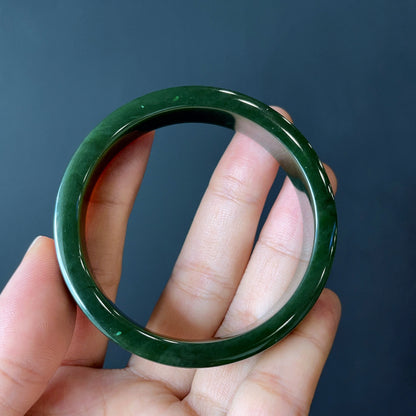 Natural Nephrite Jade Bangle Square Style Size 52 mm