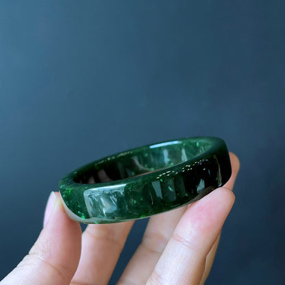 Natural Nephrite Jade Bangle Square Style Size 52 mm