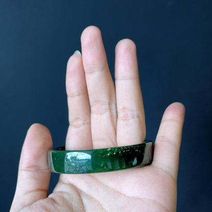 Natural Nephrite Jade Bangle Square Style Size 52 mm