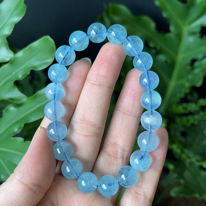 Bracelet aigue-marine taille 10 mm