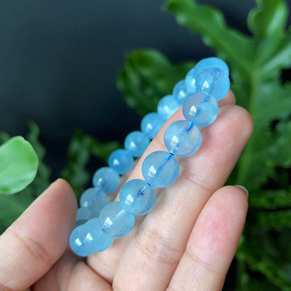 Bracelet aigue-marine taille 10 mm