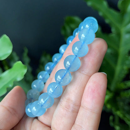 Bracelet aigue-marine taille 10 mm