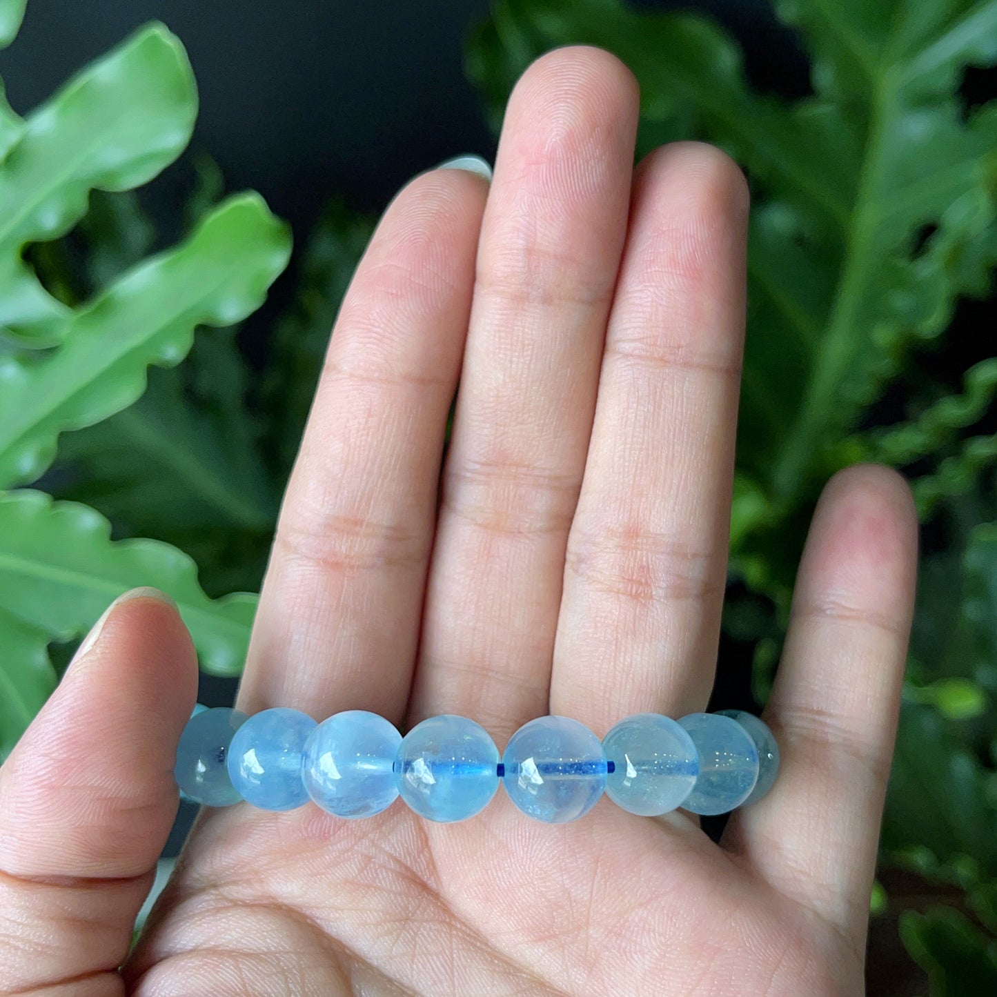 Bracelet aigue-marine taille 10 mm