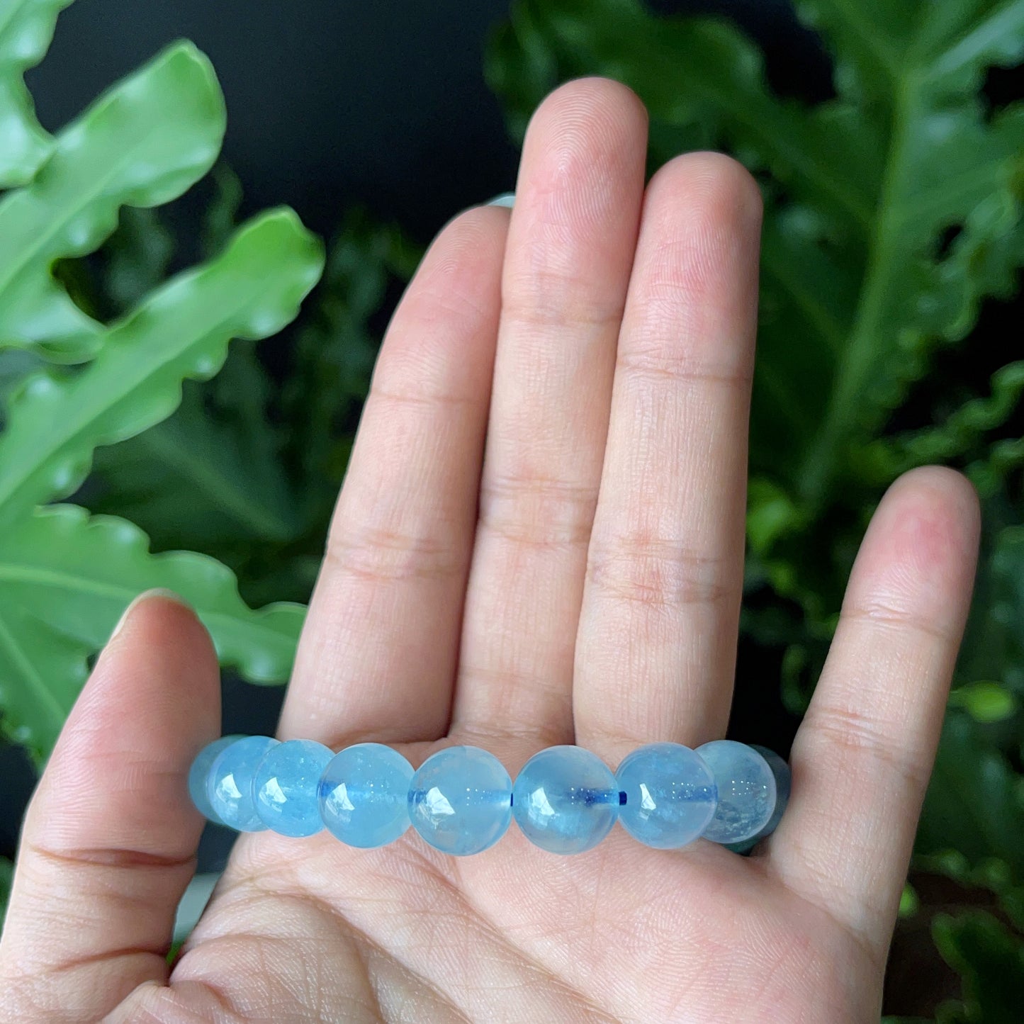 Bracelet aigue-marine taille 10 mm