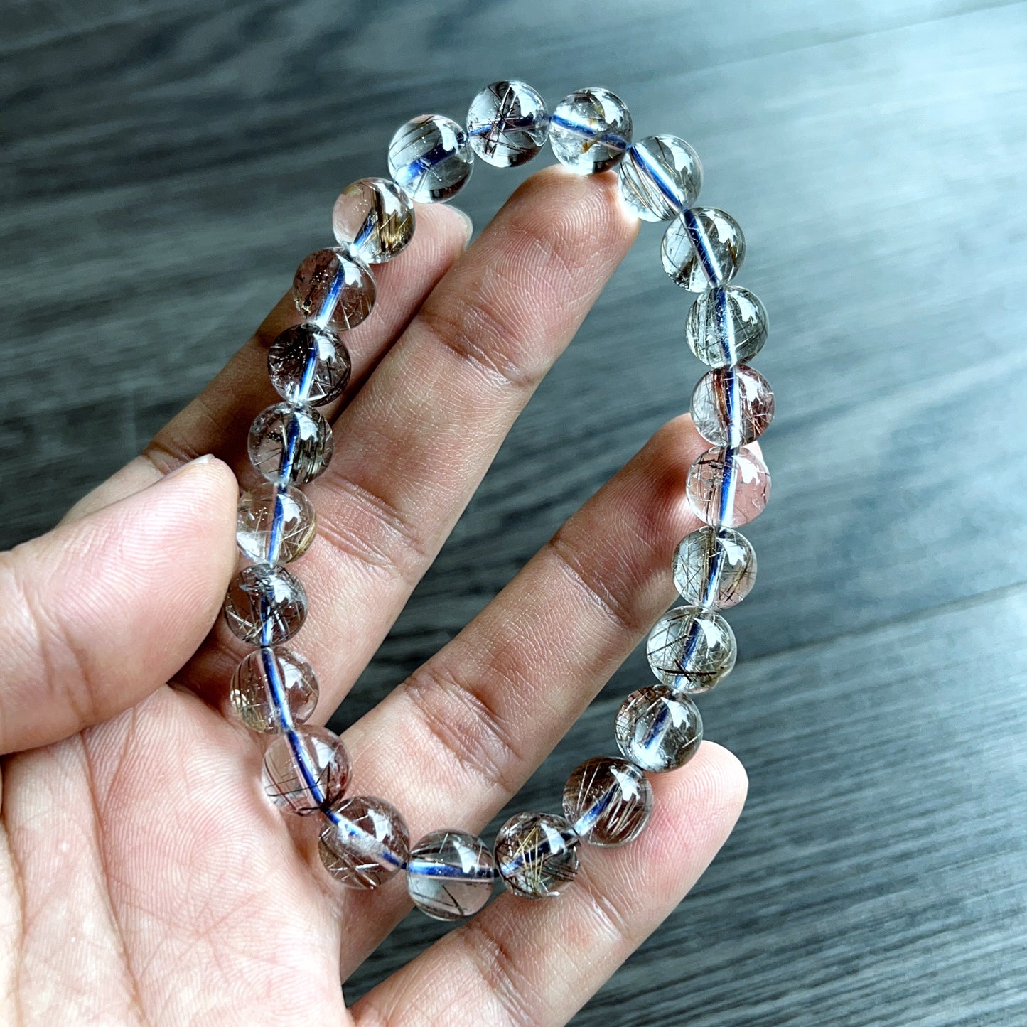 Platinum Quartz VIP Bracelet Size 9 mm