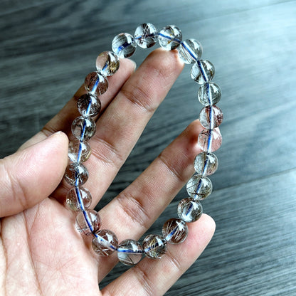 Platinum Quartz VIP Bracelet Size 9 mm