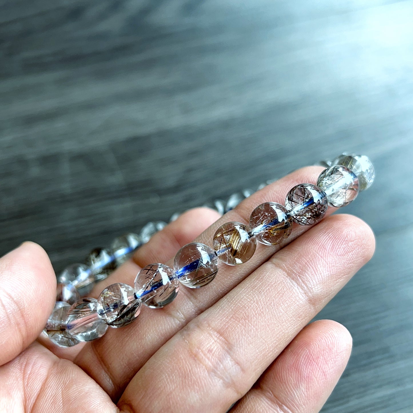 Platinum Quartz VIP Bracelet Size 9 mm