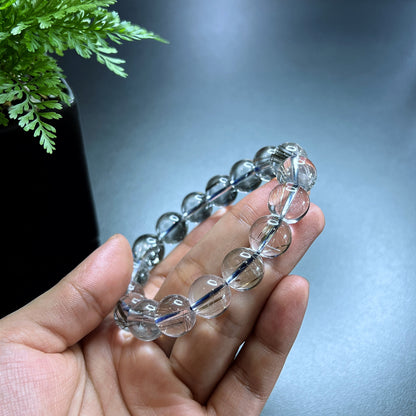 Platinum Rutilated Quartz VIP Bracelet Size 12 mm