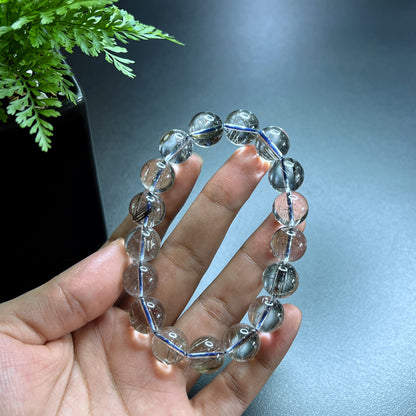 Platinum Rutilated Quartz VIP Bracelet Size 12 mm