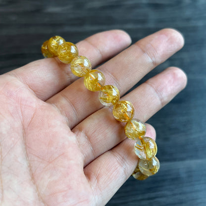 Golden Rutilated Quartz VIP Bracelet Size 9 mm