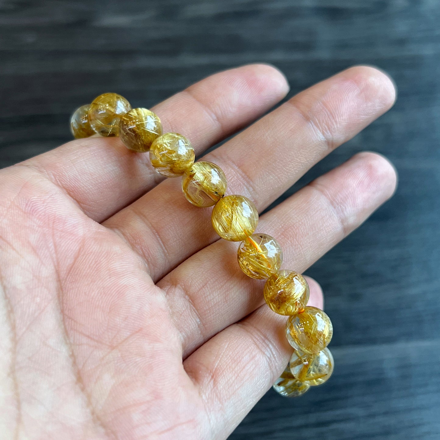 Golden Rutilated Quartz VIP Bracelet Size 9 mm