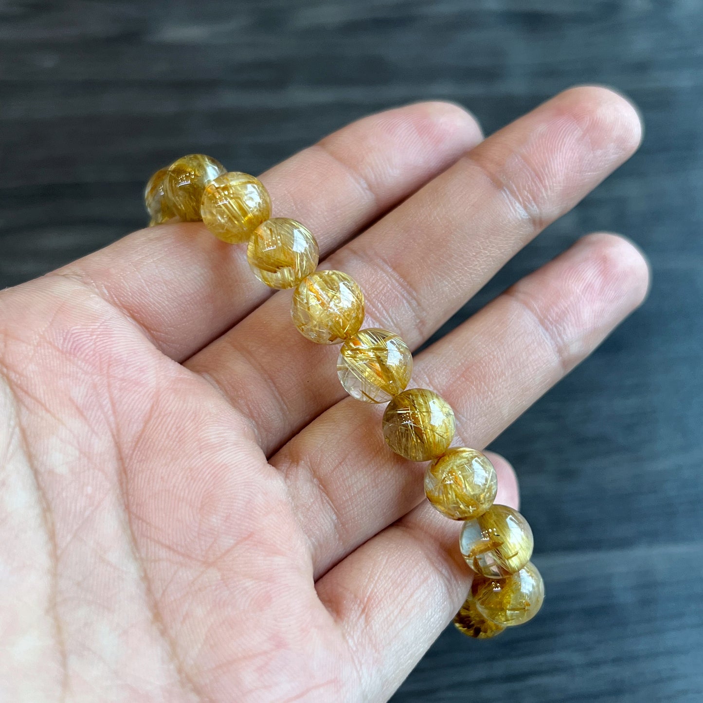 Golden Rutilated Quartz VIP Bracelet Size 9 mm