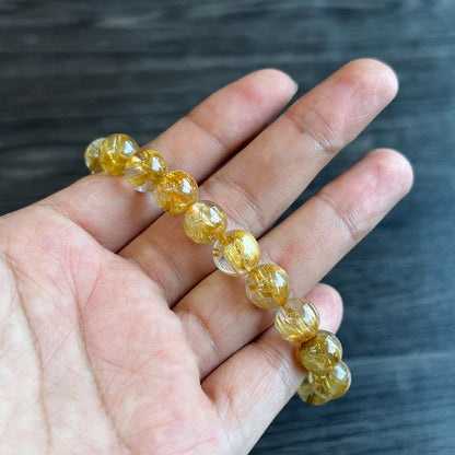 Golden Rutilated Quartz VIP Bracelet Size 9 mm