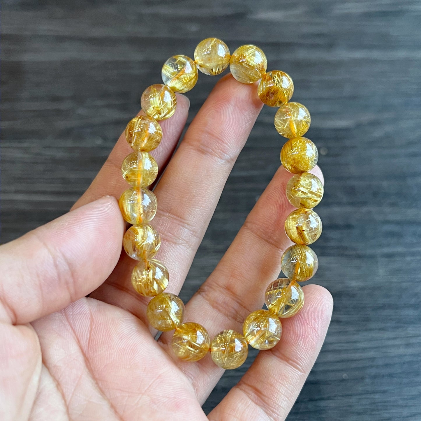 Golden Rutilated Quartz VIP Bracelet Size 9 mm