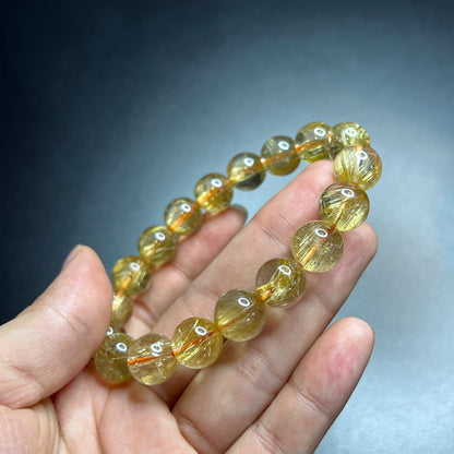 Natural Golden Rutilated Quartz VIP Bracelet Size 11 mm