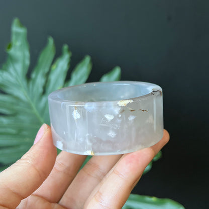 Natural Floral Agate Bangle Square style Size 52 mm