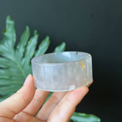 Natural Floral Agate Bangle Square style Size 52 mm