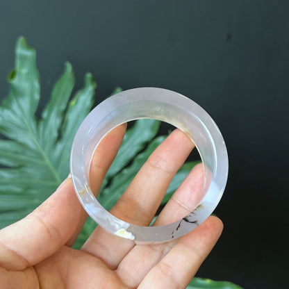 Natural Floral Agate Bangle Square style Size 52 mm