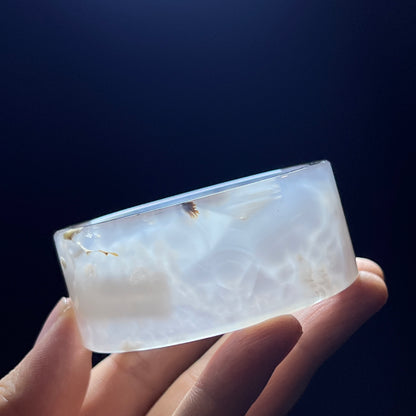 Natural Floral Agate Bangle Square style Size 52 mm