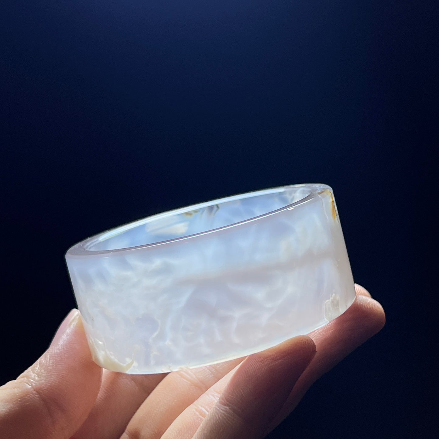 Natural Floral Agate Bangle Square style Size 52 mm