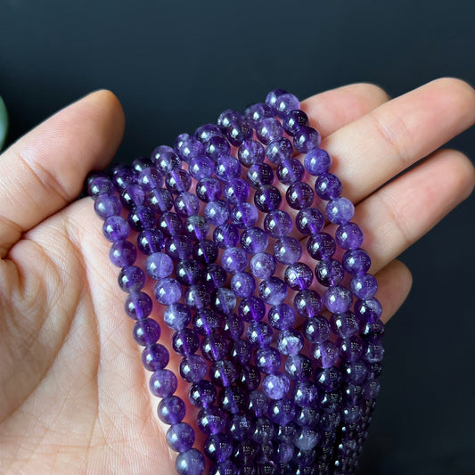 Amethyst Triple Wrap Bracelet Size 6 mm