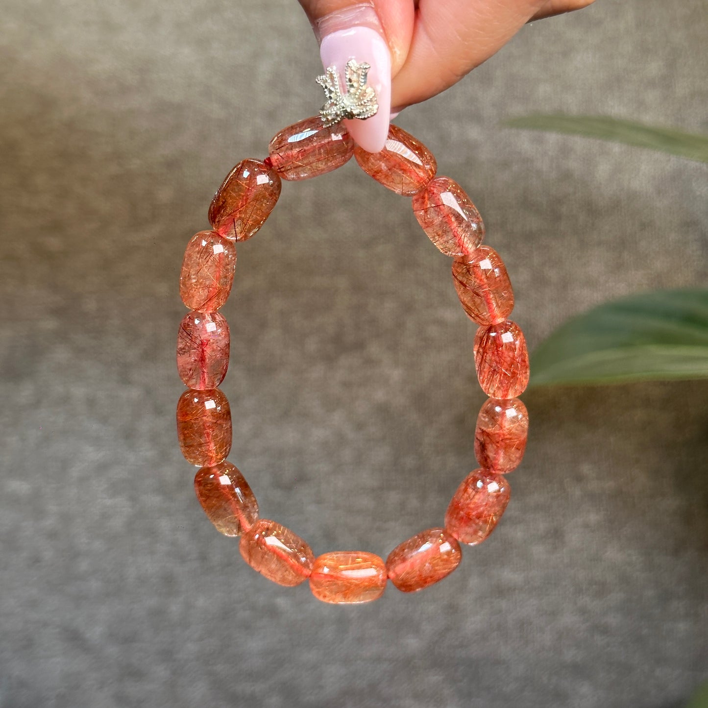 Red Rutilated Quartz Lu Thong Bracelet size 9 mm