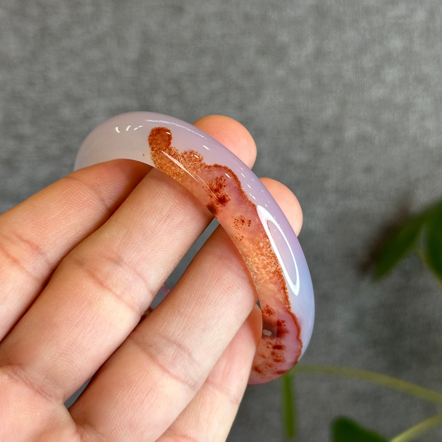 Cinnabar Agate Bangle Size 53.5 mm