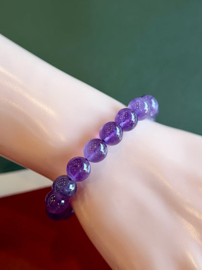 Natural Amethyst Bracelet Size 9.5 mm