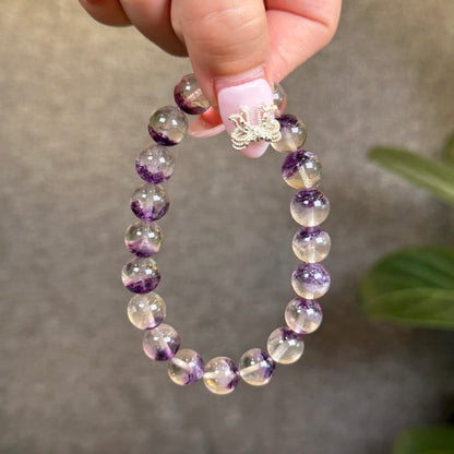 Fluorite violette des États-Unis dans des bracelets à quartz taille 9,5 mm