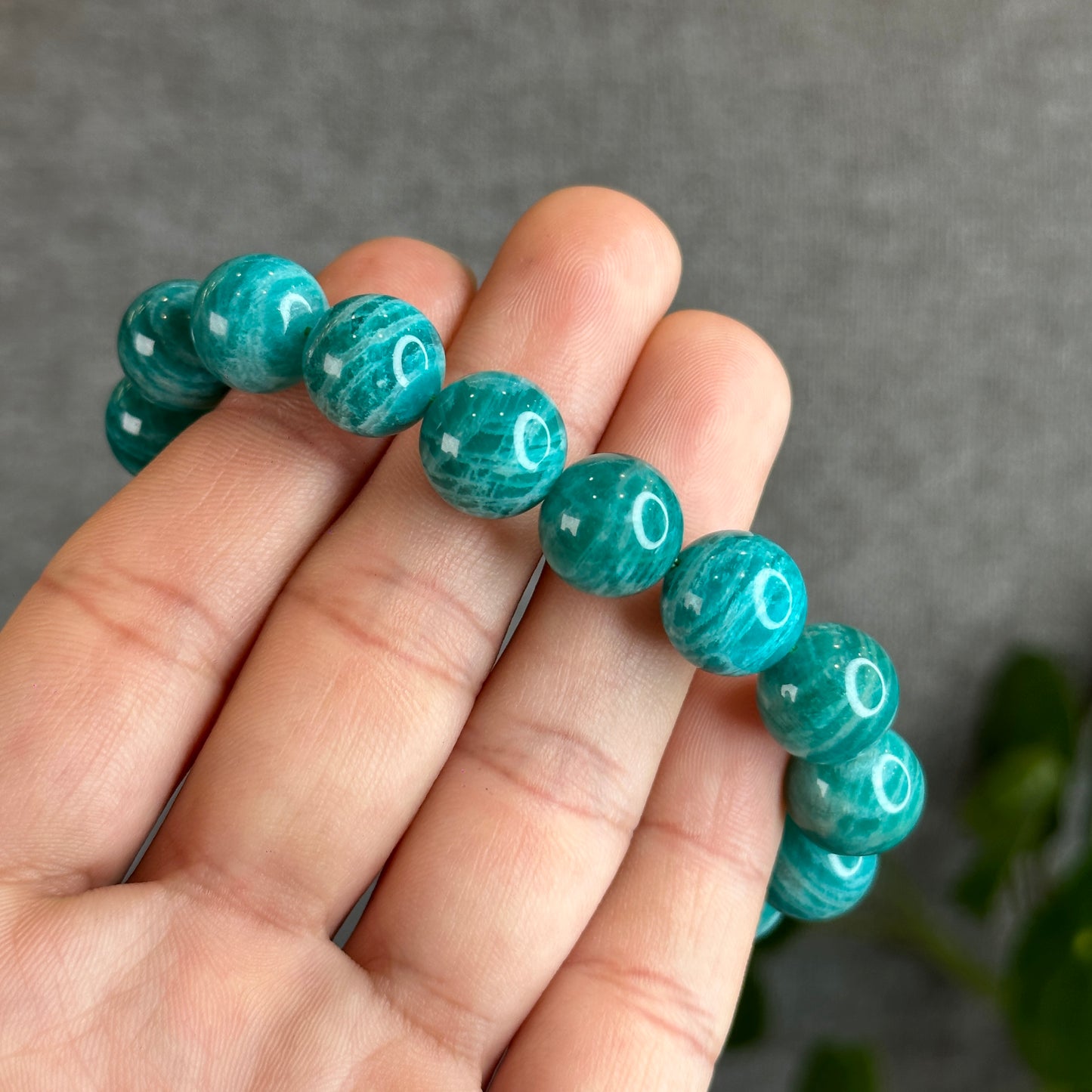 Natural Russian Amazonite Bracelet Size 12.3 mm