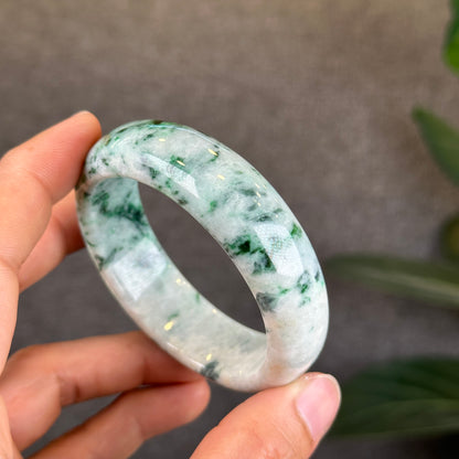 Jadeite Jade Bangle Size Leaf Style 55 mm