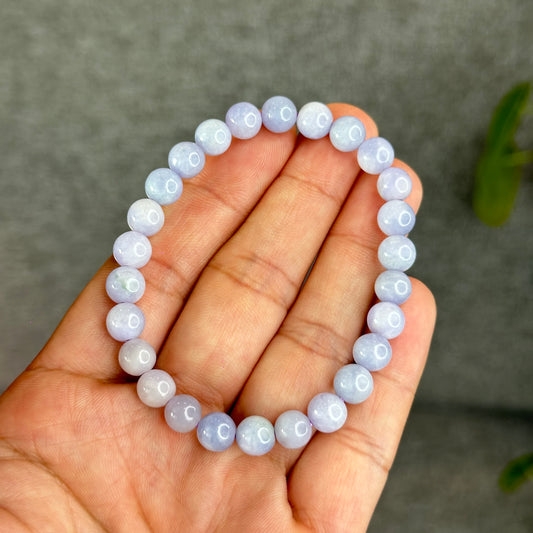 Natural Lavendar Jade Bracelet Size 7.5 mm
