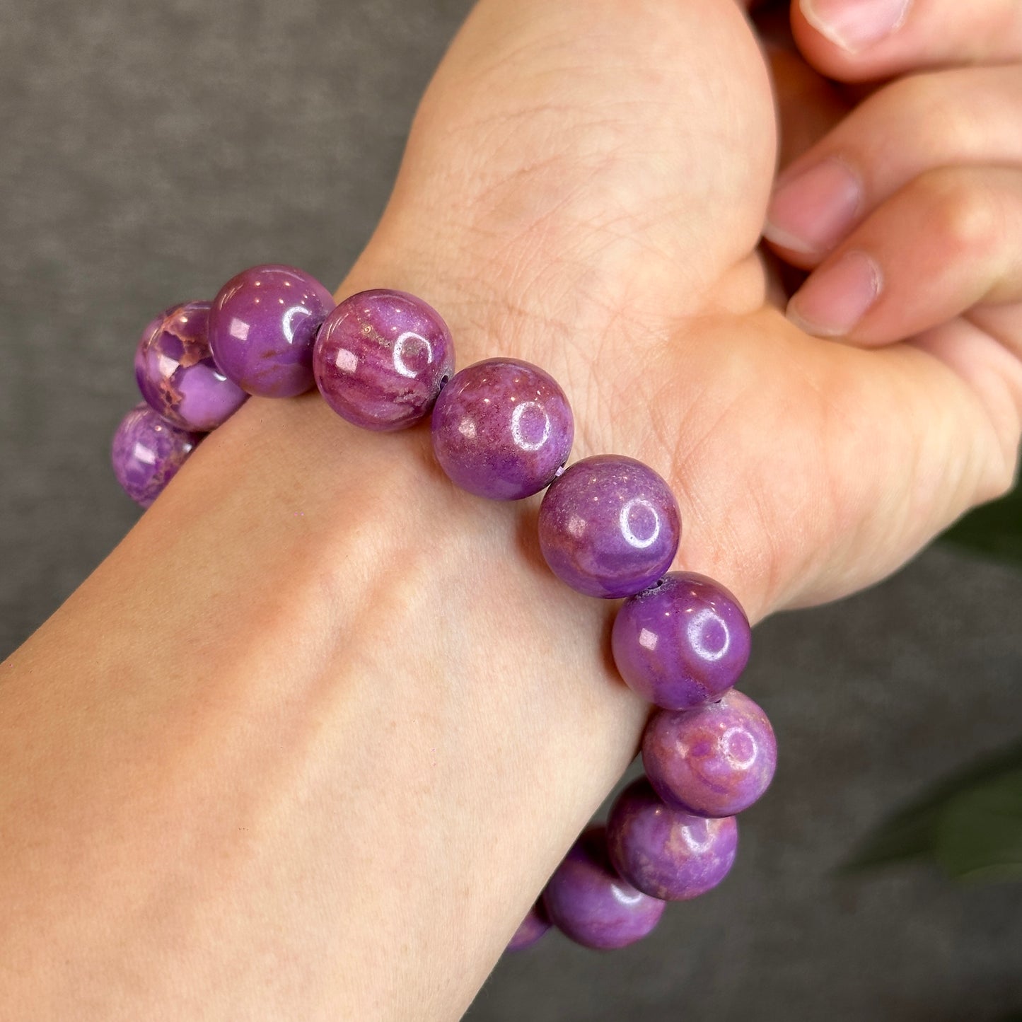Natural Phosphosiderite Bracelet Size 14 mm