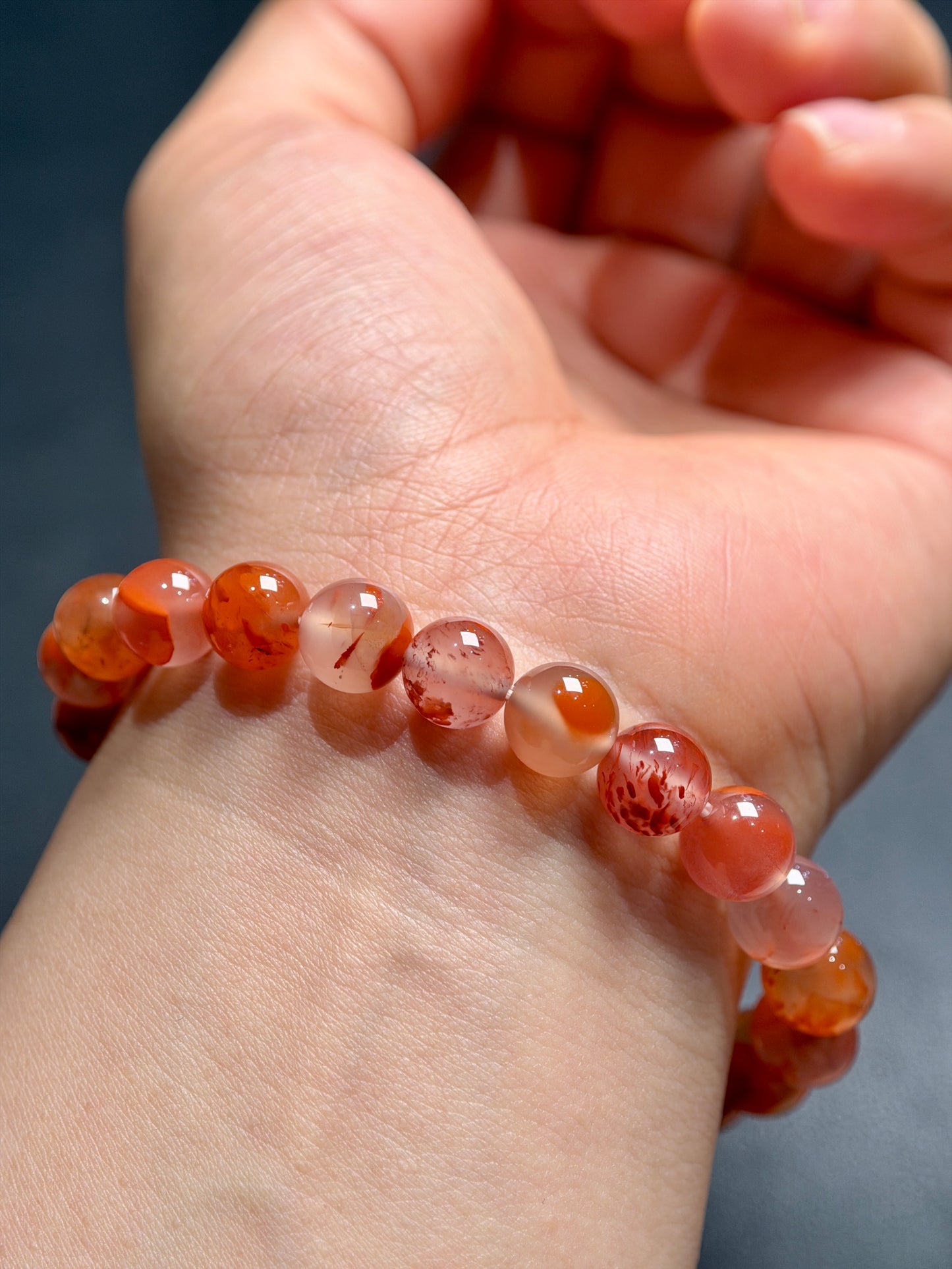 Natural Nan Hong Agate Bracelet Size 8.5 mm