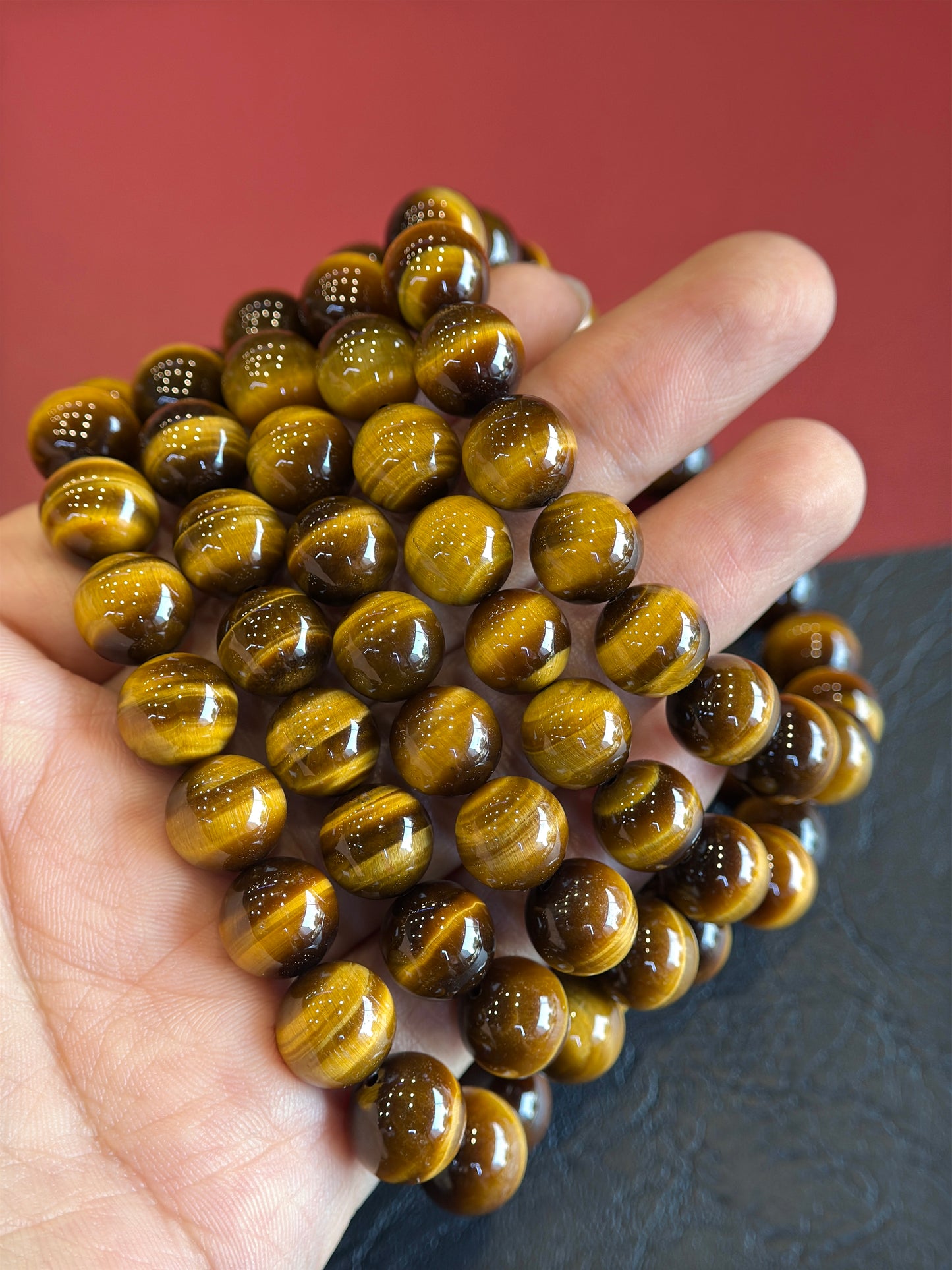 Natural Golden Brown Tiger Eye VIP Bracelet Size 10 mm