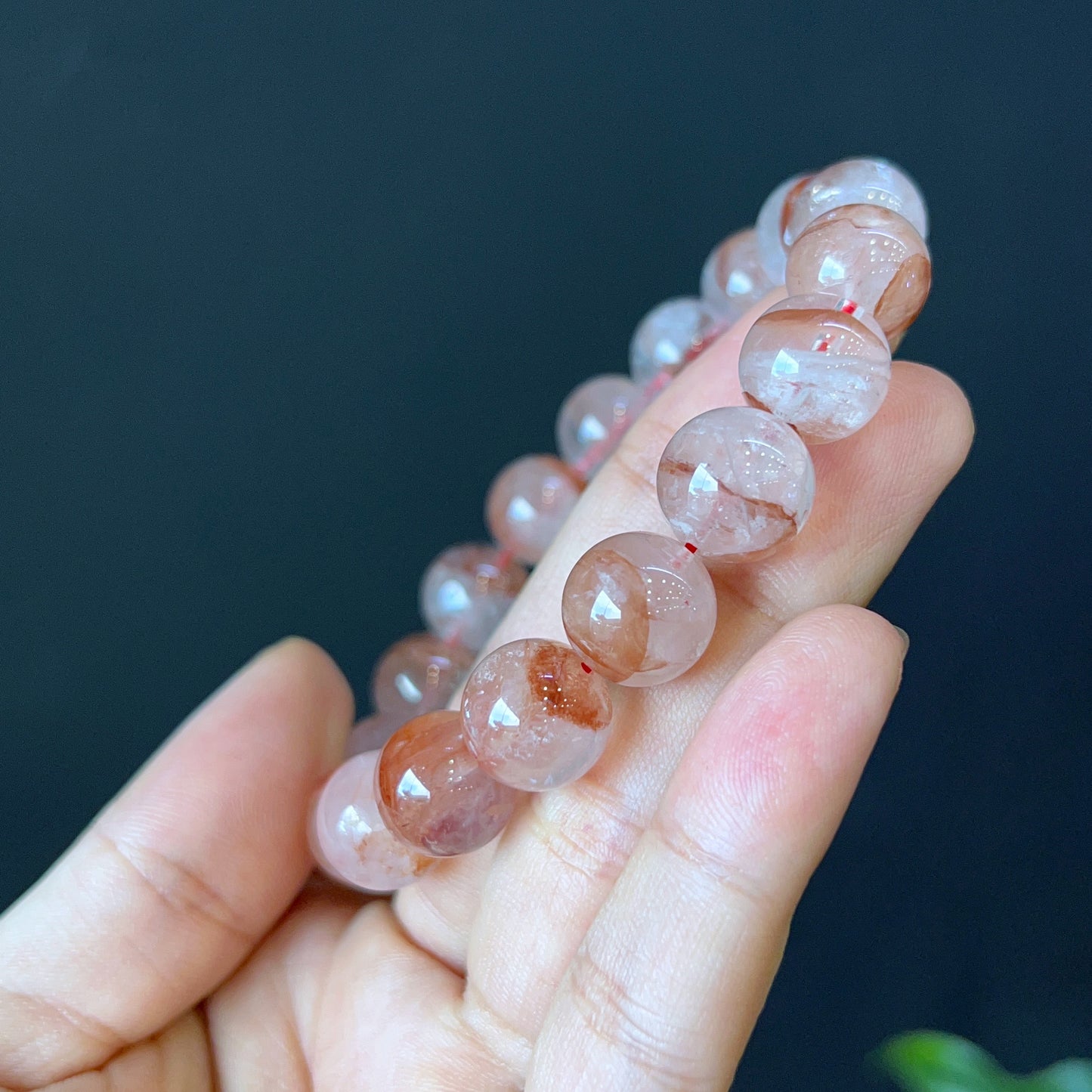 Natural Orange Landscape Quartz Bracelet Size 12 mm
