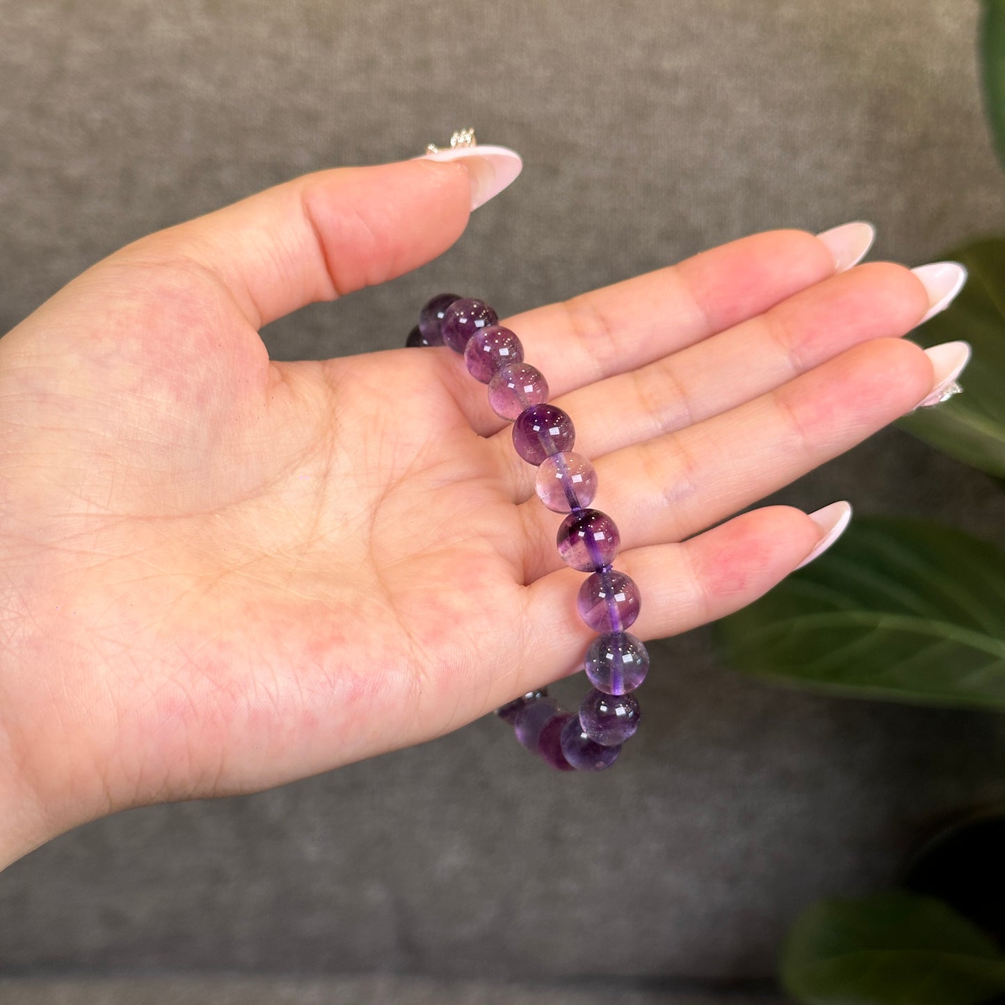 Fluorite with Pyrite Bracelet Size 9 mm