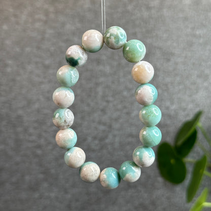 Tiffany Green Natural Floral Agate Bracelet Size 12.3 mm