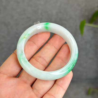Light Green Natural Jadeite Jade Leaf Style Size 51.44 mm