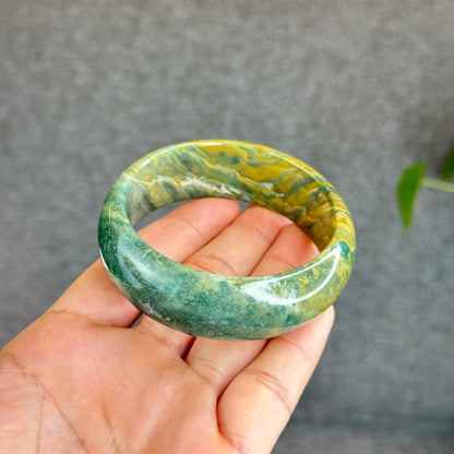 Colourful Natural Chalcedony Bangle Leaf Style Size 58.2 mm