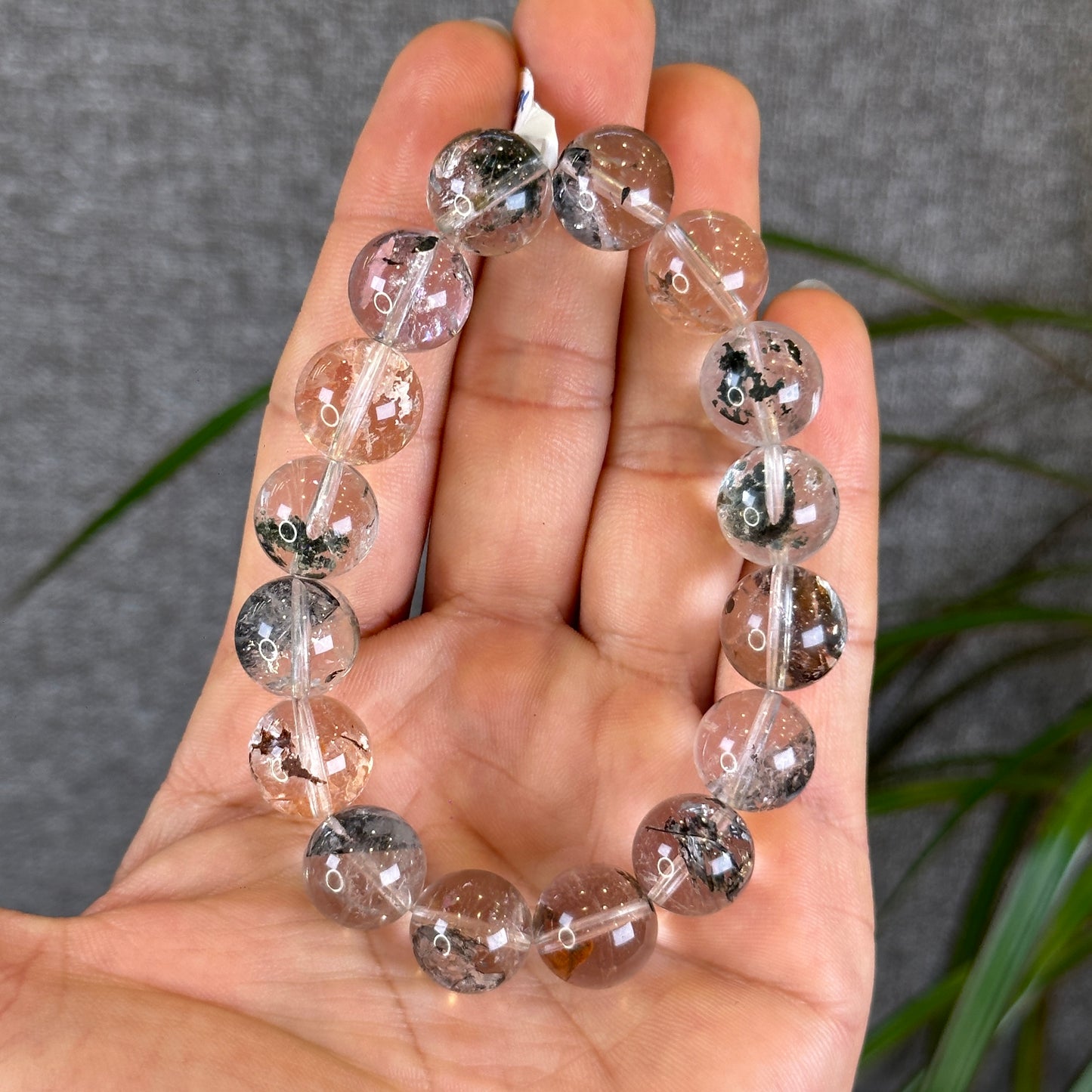 Colorful Herkimer Diamond Quartz Bracelet Size 13 mm