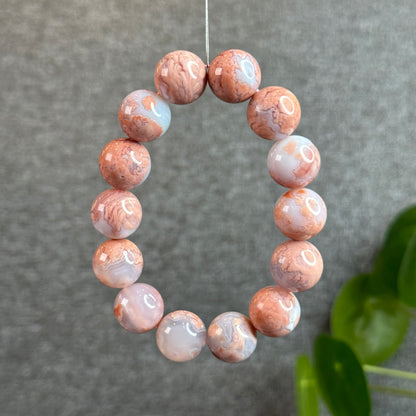 Natural Rose Agate Bracelet Size 15 mm