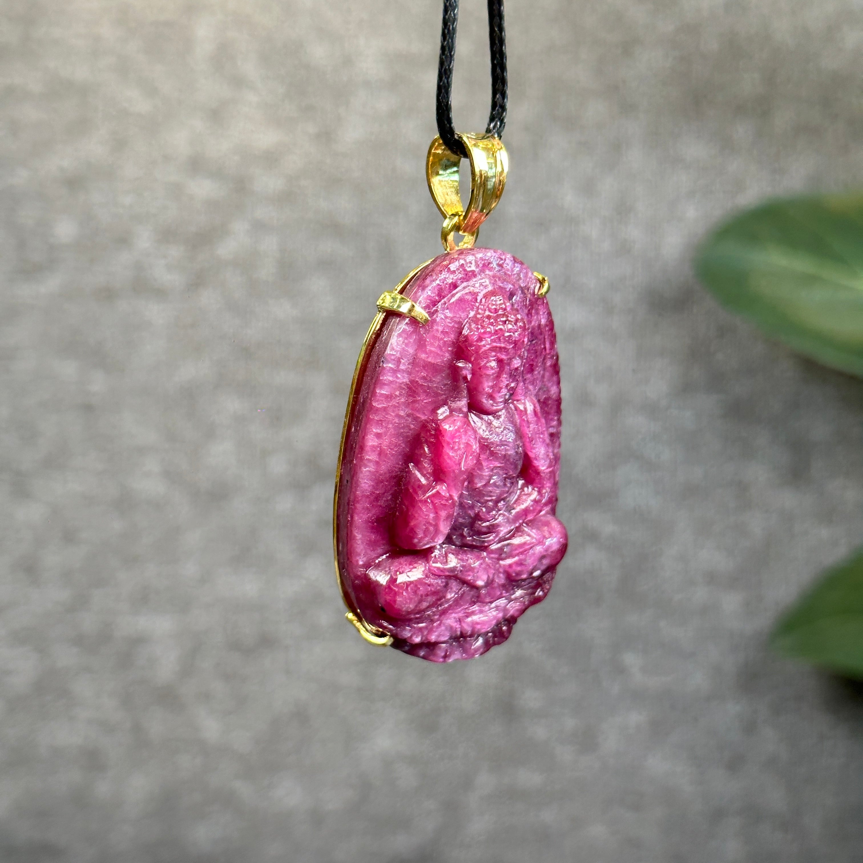 Natural ruby pendant on sale necklace