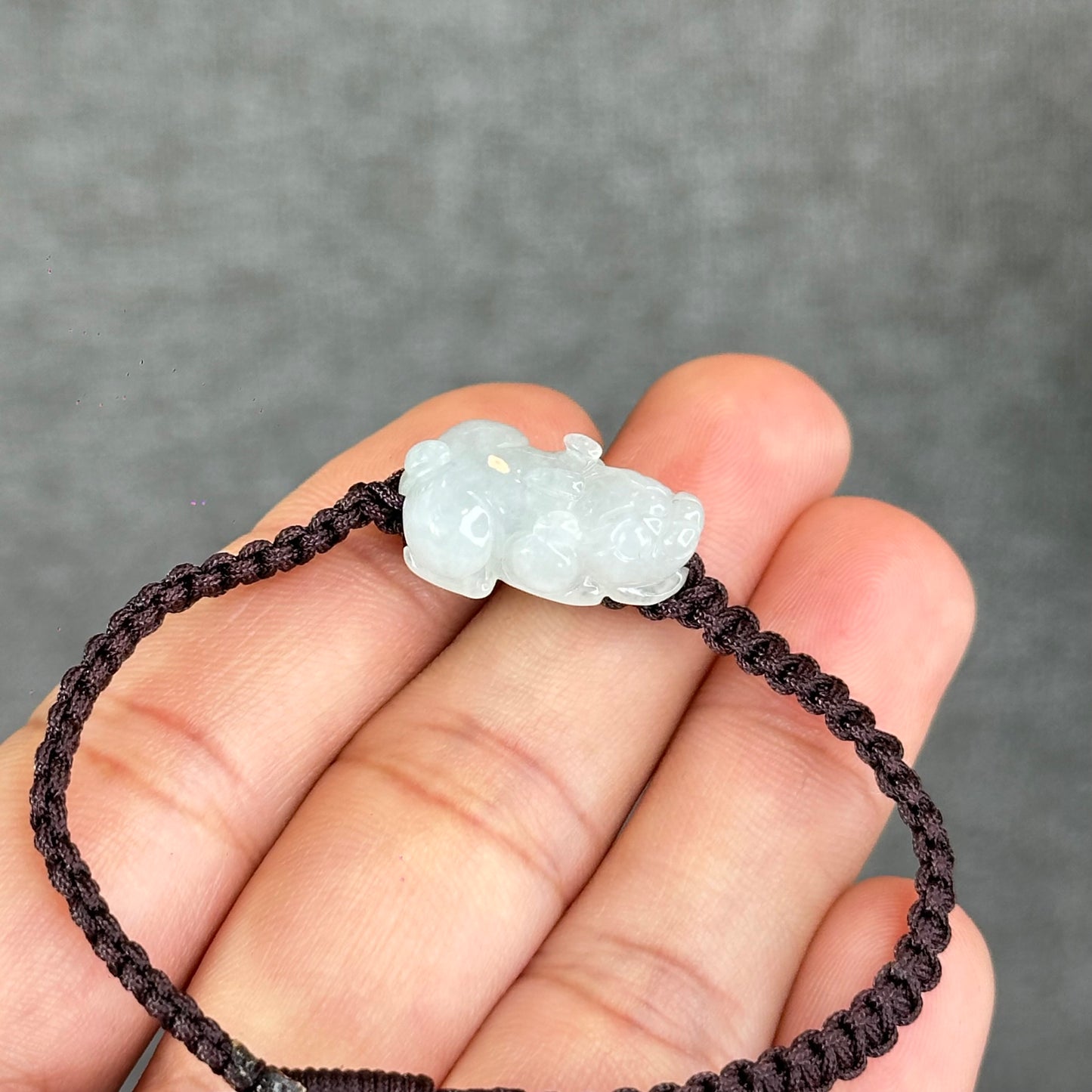Pixiu Natural Jadeite Jade Braided Bracelet