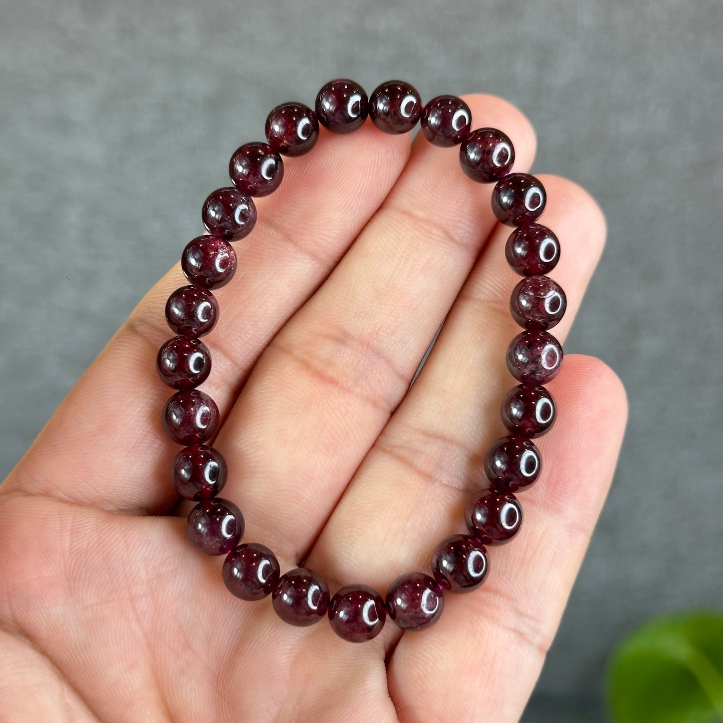 Natural Garnet Bracelet Size 7.3 mm